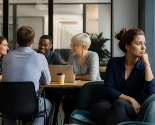 Diverse group of professionals in a business meeting at Townsend Strategies.