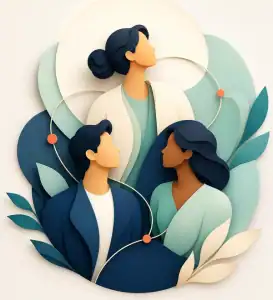 Diverse Women in Business Illustration Illustration of three women representing diversity and teamwork in business.
